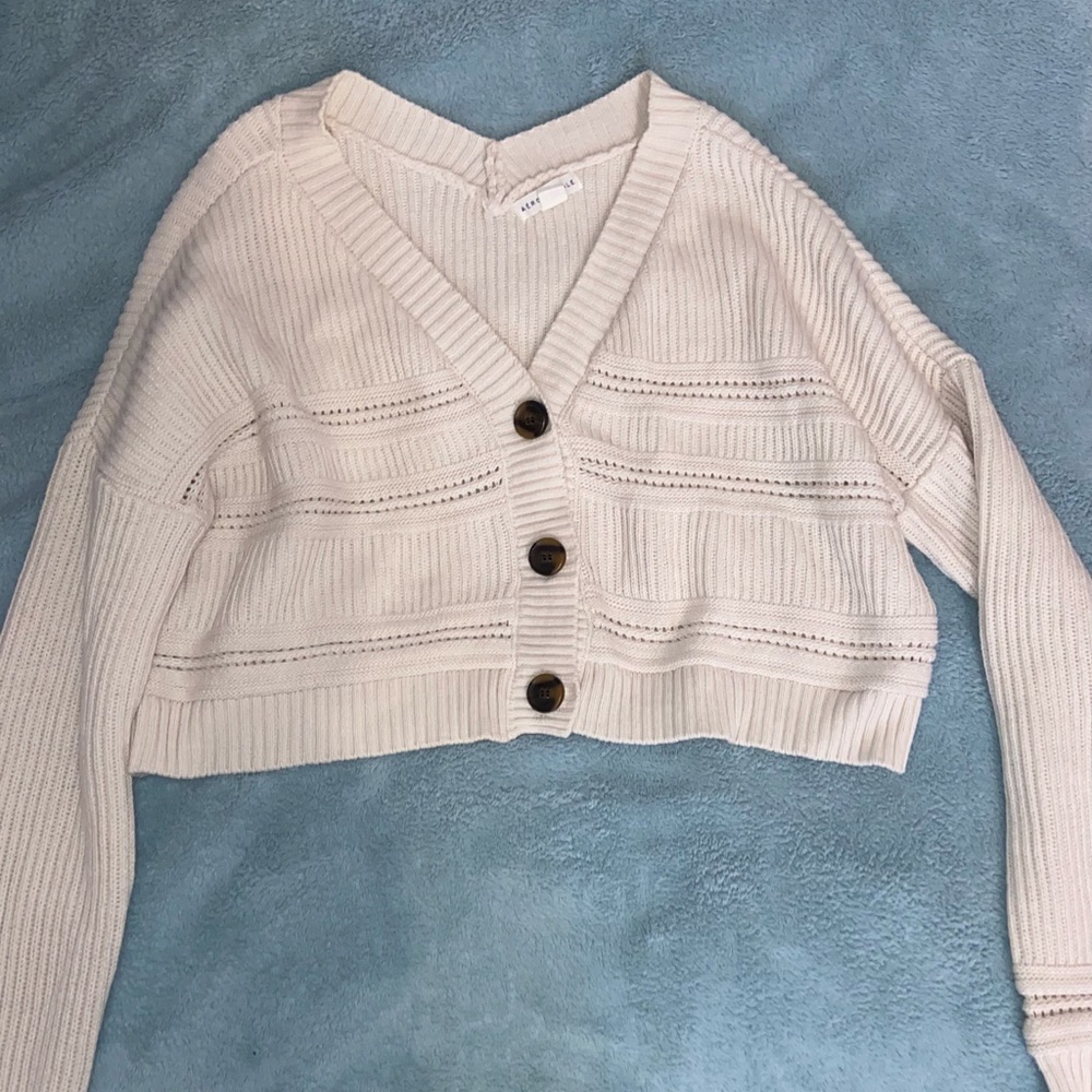 Cream Button Up Aeropostale Knit Sweater